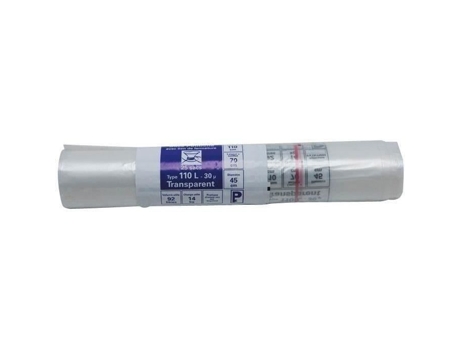Saco De Lixo Transparente 110 L 30 Mícrons X25 Publi Embal
