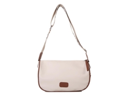 Bolsa Feminina de Ombro Casual com Cor Única, Marrom Pu Ajustável Transversal S/MARCA