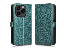 Capa Tipo Carteira Tkdaddy Para Oukitel C65 Pro / C65 Com Estampa De Bolinhas E Couro Sintético E Alça De Pulso, Verde