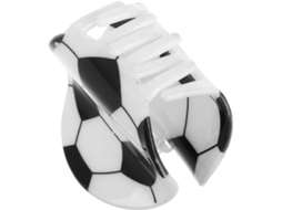 Presilha de cabelo de acrílico com fixação segura em formato de bola esportiva.