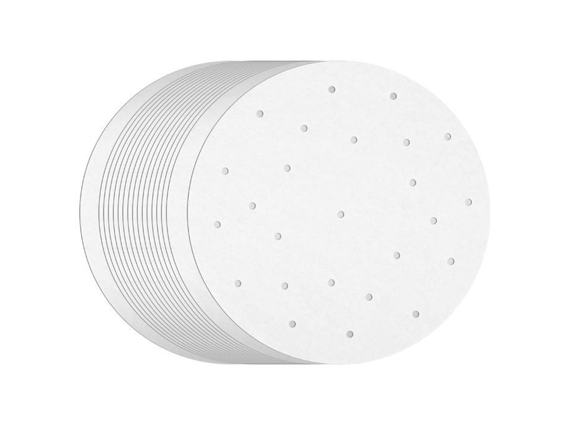 Pacote Com 100 Folhas De Bambu Para Cozinhar No Vapor Em Fritadeiras Elétricas, Feitas Papel Manteiga Perfurado E Branqueado 25 Cm (10 Poleg