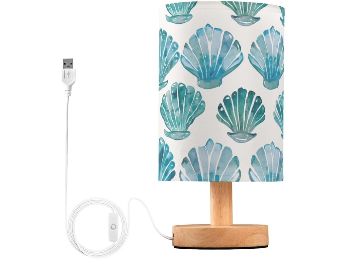 Luminária De Mesa Mnsruu Para Quarto E Sala Estar, Luminária De Cabeceira Turquesa Com Portas Carregamento Usb