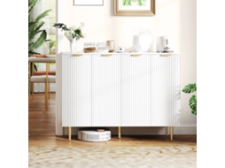 Armário Aparador Para Sala E Cozinha, 120x40x90cm, Branco, Com 2 Portas E Prateleira Ajustável