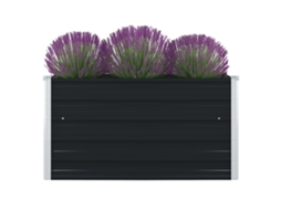 Vidaxl Canteiro Jardim Elevado 100x100x45 Cm Aço Galvanizado Antracite