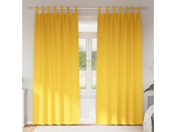 Vidaxl Cortinas Blackout Com Argolas 2 Unid. Amarelo-mostarda