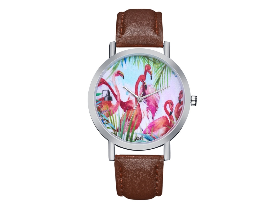 Relógio de Pulso Feminino de Quartzo Simples Casual com Cinto de Couro Artificial Zhoulianfa Café