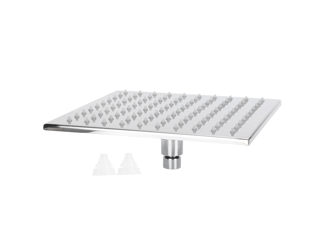 Cabeça de Chuveiro Quadrada com Luz Led e Energia Hidrelétrica, Aço Inoxidável 10 Polegadas, Rosca G1/2. EOOCOO