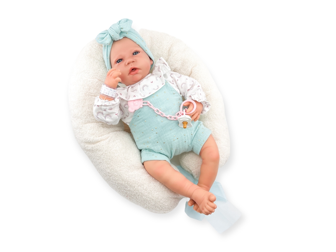 Sweet Reborn Interativo Menina com Macacão Verde BERJUAN