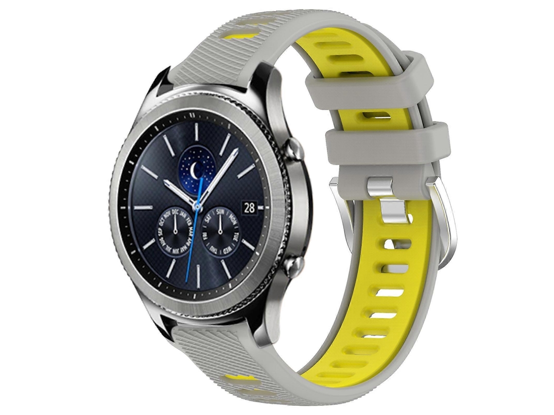 Pulseira De Silicone Para Relógio Esportivo De 22 Mm Com Fivela De Aço Bicolor
