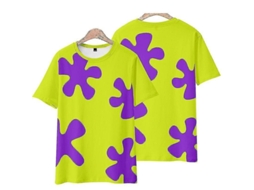 2026 camiseta Casual de Manga Curta Estampada com Bob Esponja para Crianças e Adultos, Tamanho Grande