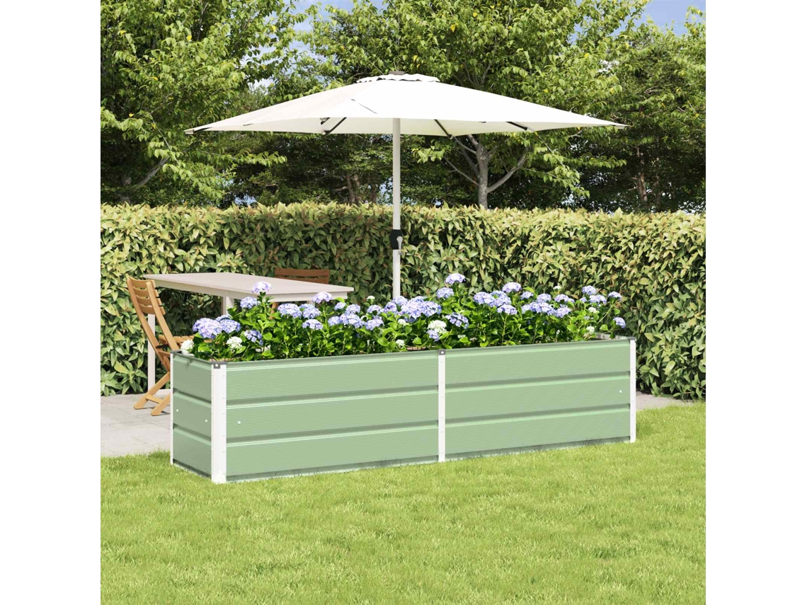 Vidaxl Floreira Verde Pastel 195 X 50 X 45 Cm Aço Galvanizado