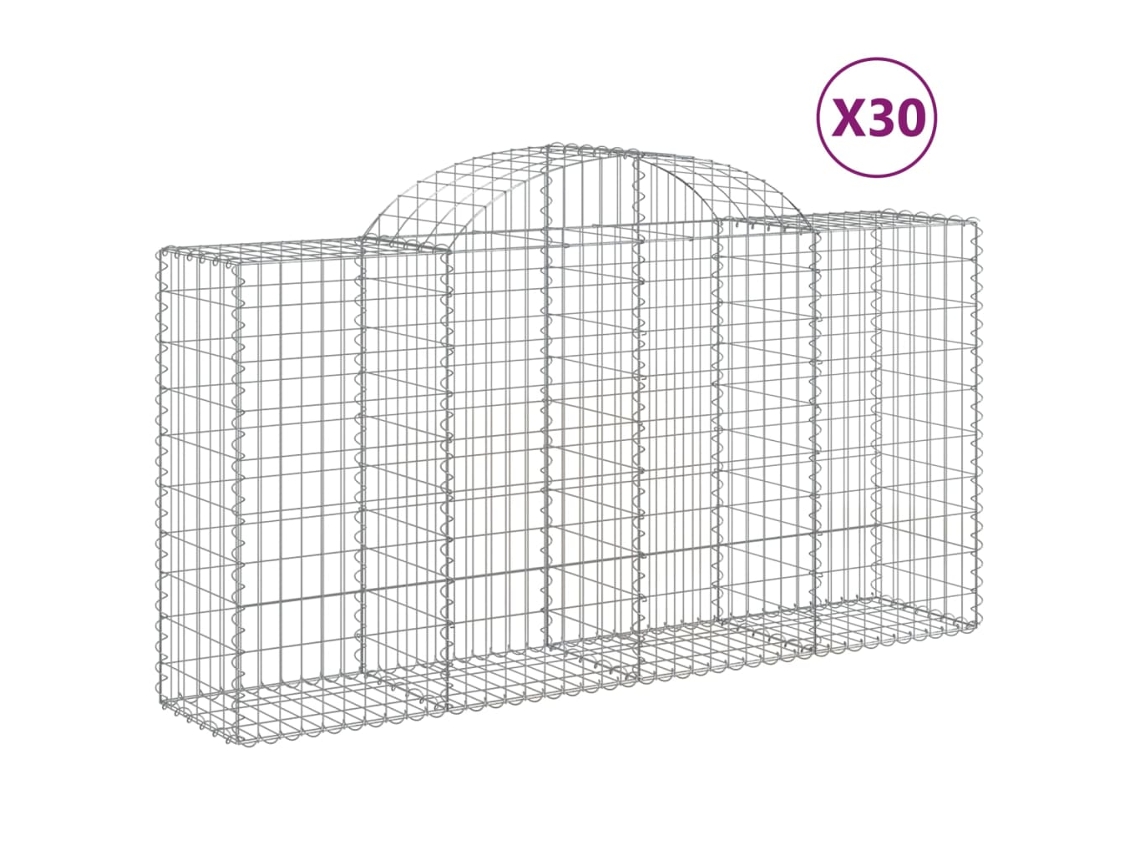 Gabion Basket, Gabion Baskets Vidaxl Prateado Ferro (200 X 50 X 100/120 Cm)