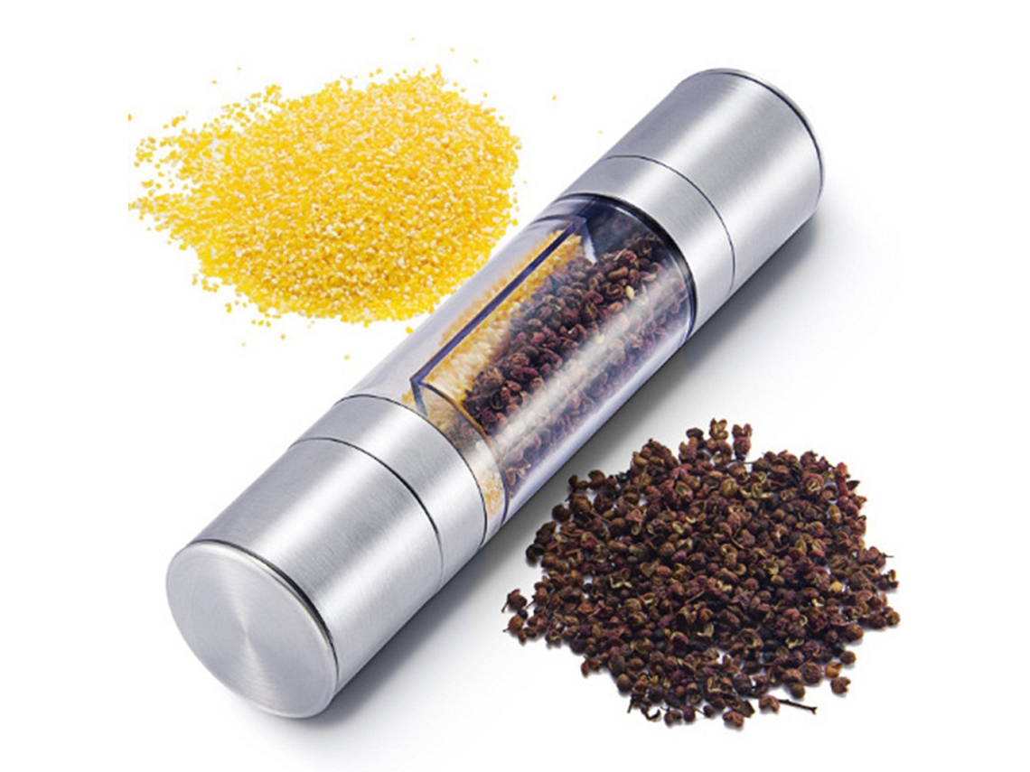 Moedor de Pimenta AQUAFORGE criativo, inox, uso doméstico, duas cabeças