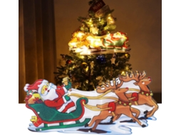 Luminária De Natal De Led Com Papai Noel, Alimentada Por Bateria, Para Pendurar Na Janela Com Ventos Gokoco