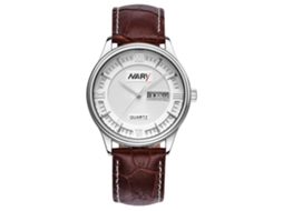 Relógio de pulso masculino Nary com mostrador de calendário, pulseira de couro, modelo 02