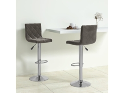 Vidaxl Bancos De Bar 2 Pcs Veludo Cinzento-escuro