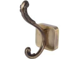 Cabide de Parede Duplo em Metal para Casacos, Bolsas e Toalhas, na Cor Bronze CHABERLU