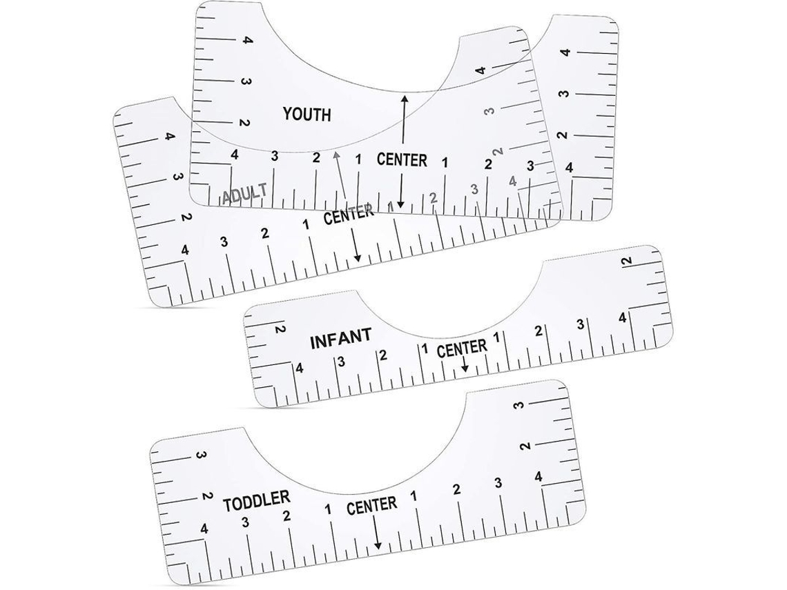 Ferramentas de alinhamento para camisetas, réguas transparentes para design de tecidos e sublimação com S/MARCA