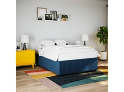 Vidaxl Estrutura De Cama Sem Colchão 140x190 Cm Tecido Azul