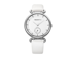 Relógio de Pulso Feminino de Quartzo Simples com Pulseira de Couro Pu Branco
