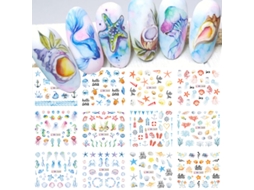 Adesivos de Unhas com Tema Oceânico, Decorações de Unhas para o Verão. MDUG