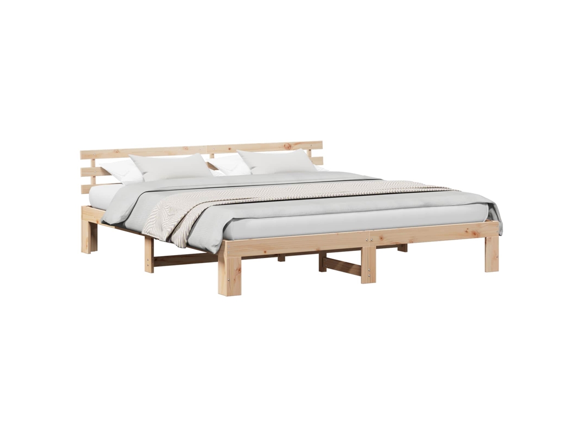 Estrutura da Cama com Cabeceira Natural 200 X 200 Cm MAISON EXCLUSIVE
