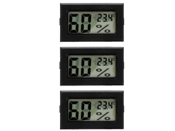 Conjunto De 3 Mini Termômetros E Higrômetros Com Display Digital Para Ambientes Internos