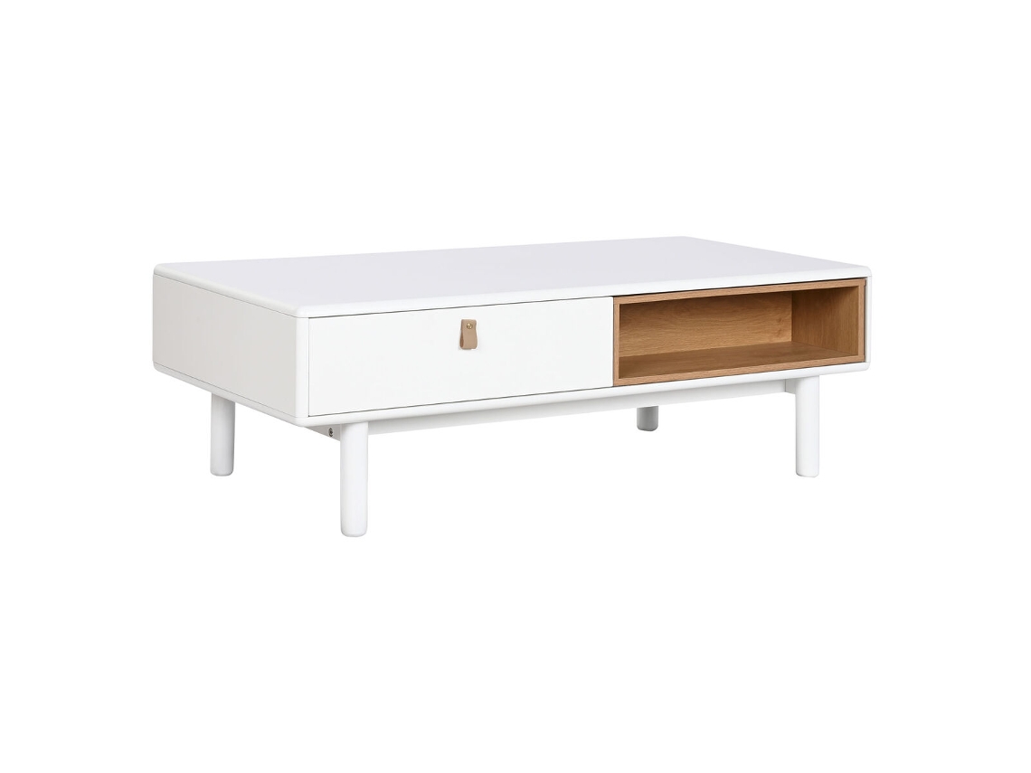Mesa de Centro HOME ESPRIT Branco Natural Poliuretano Madeira Mdf 120 X 60 X 40 Cm