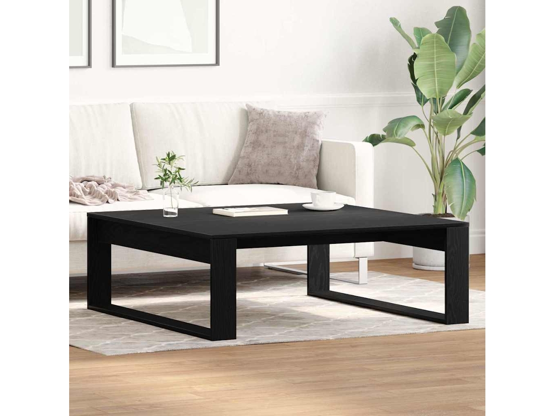 Vidaxl Mesa De Centro Carvalho Preto 100 X 100 X 35 Cm