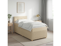 Vidaxl Cama Box Spring Com Colchão Creme 90 X 190 Cm Tecido