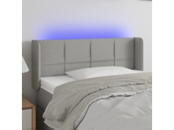Cabecero con luces LED, tela, 83x16x78/88cm, gris claro