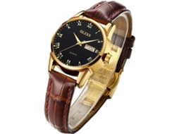 Lurelia Relógio Feminino, Movimento De Quartzo, Data/calendário, Luminoso, 29 Mm, 9,06 Polegadas, Couro, Resistente À Água, Preto, Dourado