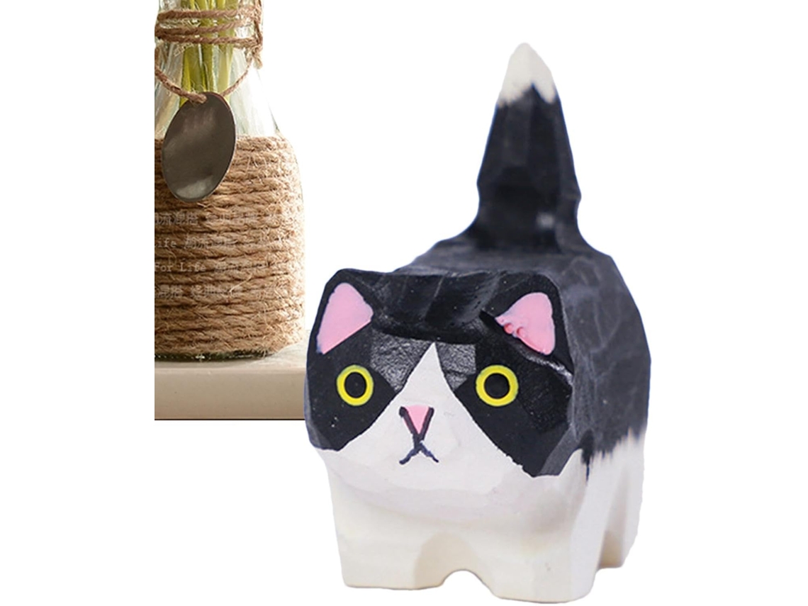 Estatuetas De Gatos Para Decoração De Casa, Escultura Artesanal, Pequena Estatueta |