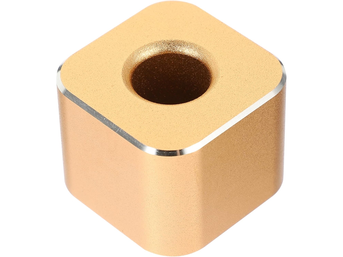 Mini Porta Lápis Quadrado Em Liga De Alumínio Com Orifícios Redondos, Suporte De Metal Dourado.