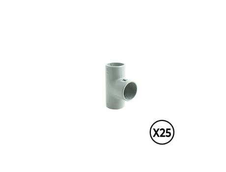 Manga Em T De Pvc Inspecionável, Ø 16 Mm, Cinza, 25 Unidades Tupersa