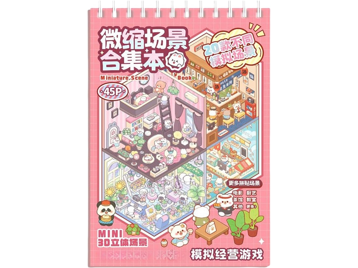 Livre De Colagens Automáticas 20 Em 1 Com Desenho Animado - Cena 3d Estética