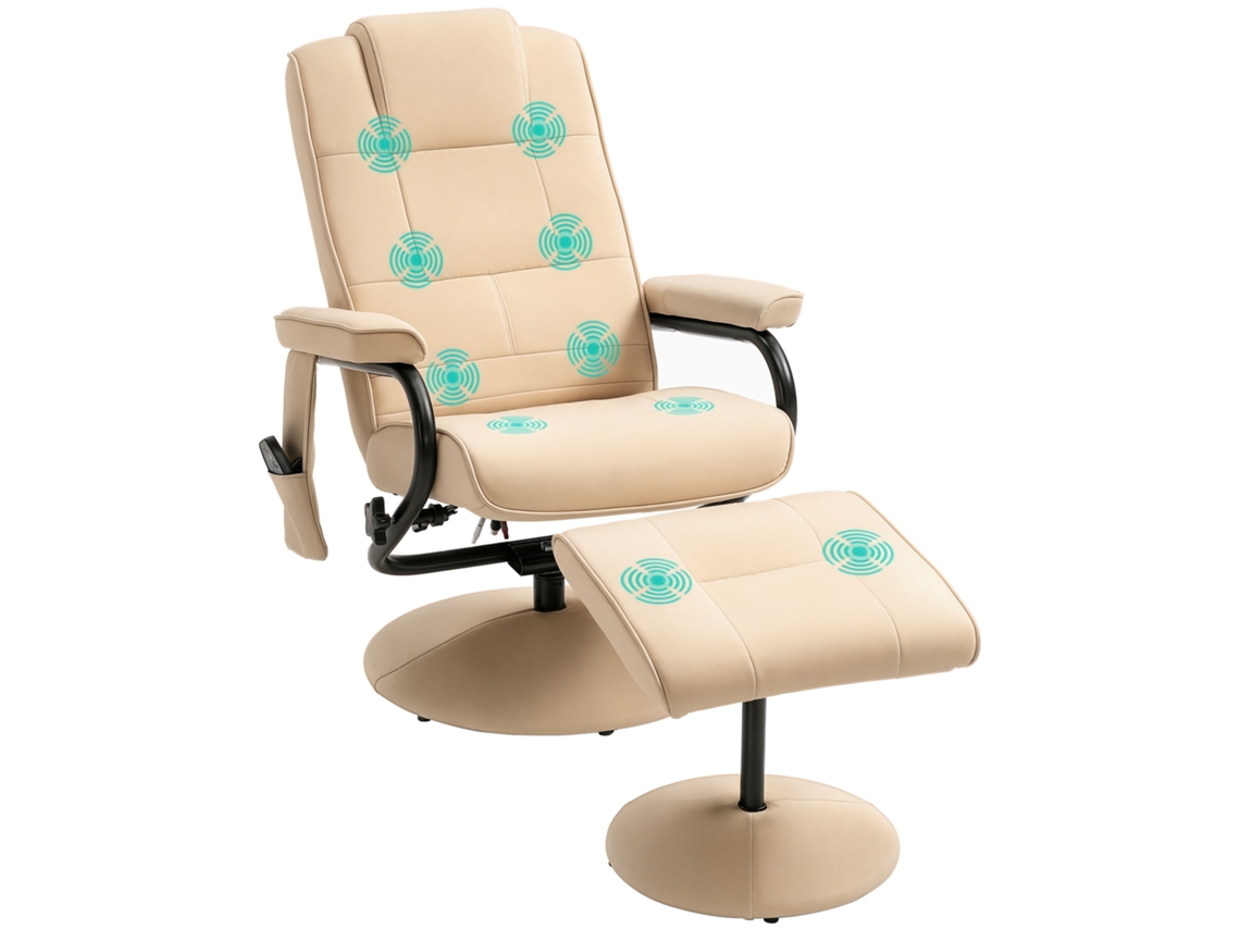 Cadeira BTFORUS Cor Bege Relax para Ambientes Internos (77x84x95 cm)