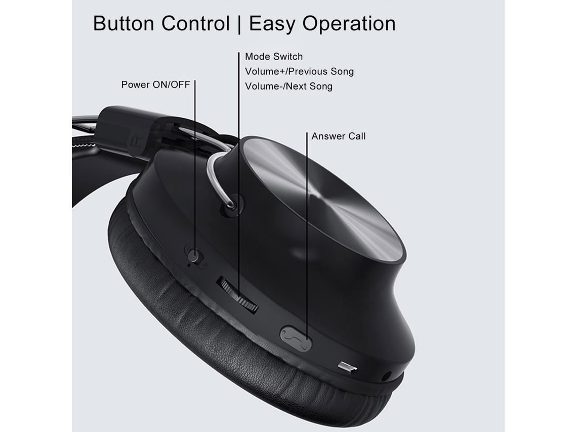 Aetheria fone de Ouvido Nia S4000 Over Ear Bluetooth Sem Fio Foldable com Microfone Fm Tf Card Aux