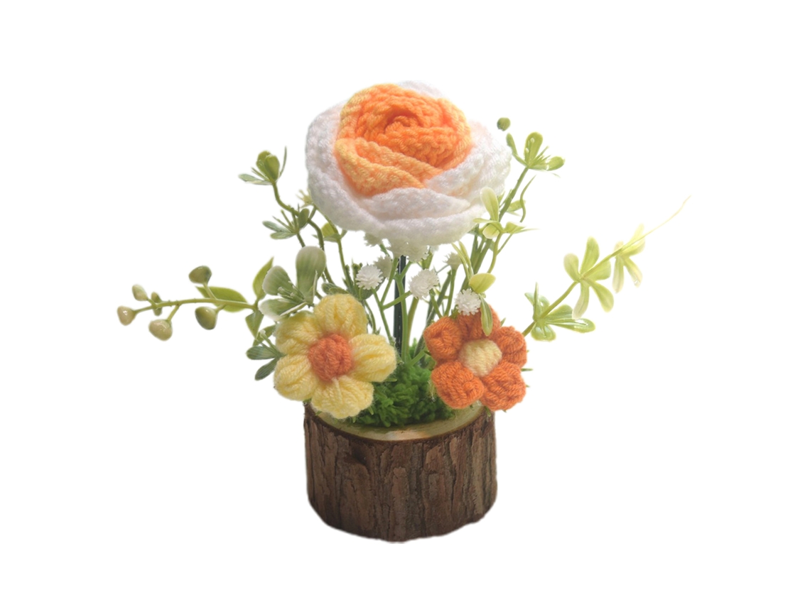 Vaso com Rosa Laranja Gradiente Artificial LAXISCREED