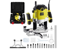 Roteador De Madeira 1800w 10000-26000rpm Com Caixa Plástica Dewinner, Aparador Eléctrico Com Conjunto De 12 Brocas, 3 Pinças De 6/8/12 Mm, 7
