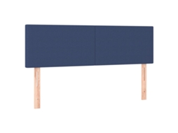 Cabeceira de cama 2 peças em tecido 72x5x78/88 cm azul MAISON EXCLUSIVE