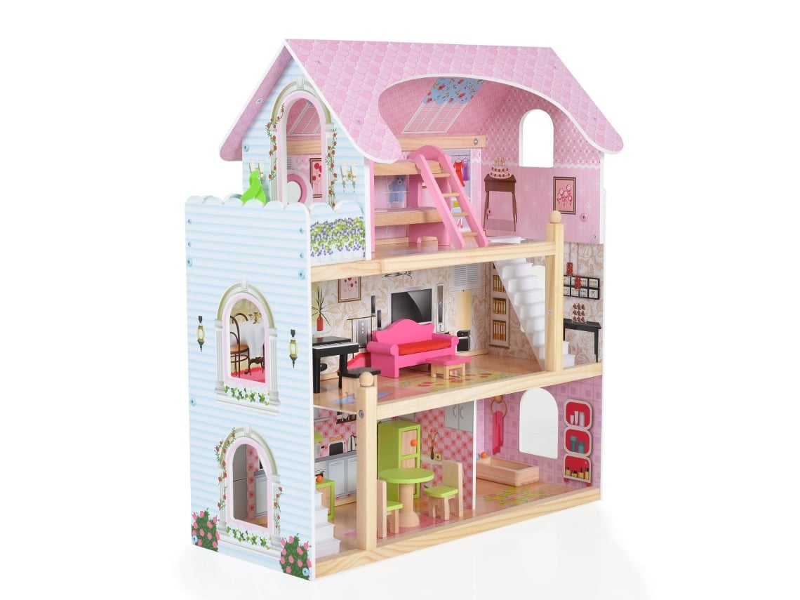 Casa de Bonecas de Madeira Mila com Acessórios MONI Worten.pt