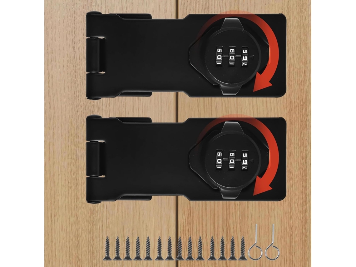 Conjunto De 2 Cadeados Giratórios Com Senha, Ganchos De Metal 11, 4cm 4, 5 Polegadas, Fechaduras De Segurança Com Senha