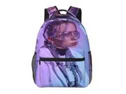 Mochila Billie Eilish T113 Para Estudantes, Leve E Resistente, Impermeável E Com Alça De Ombro Ajustável.