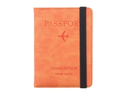 Porta-passaporte De Couro Com Rfid, Porta, Documentos Para Viagem, Laranja, 14, 8 Cm X 1 11(5, 82 X 0, 39 X 4, 33 Polegadas)