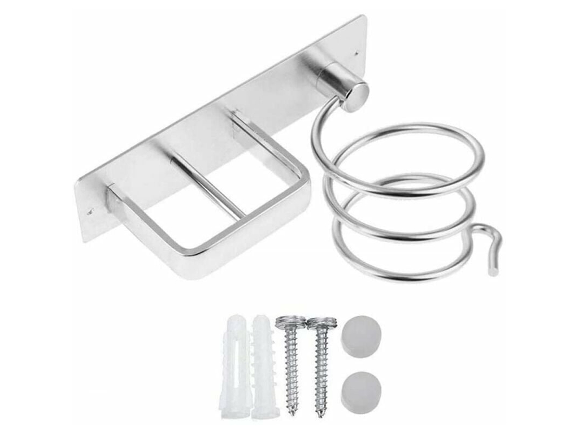 Suporte para Luminosa e Secador Organizador de Metal com Fio Prateado NEVEANCE