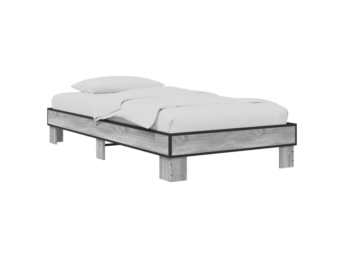 Conjunto 1 Cama Moderna Vidaxl Cinzento Derivados De Madeira (80 X 200 Cm)