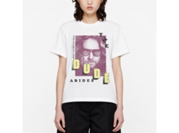 Rockinstone The Big Lebowski Dude Abides Photo White Adult T-shirt Size:l