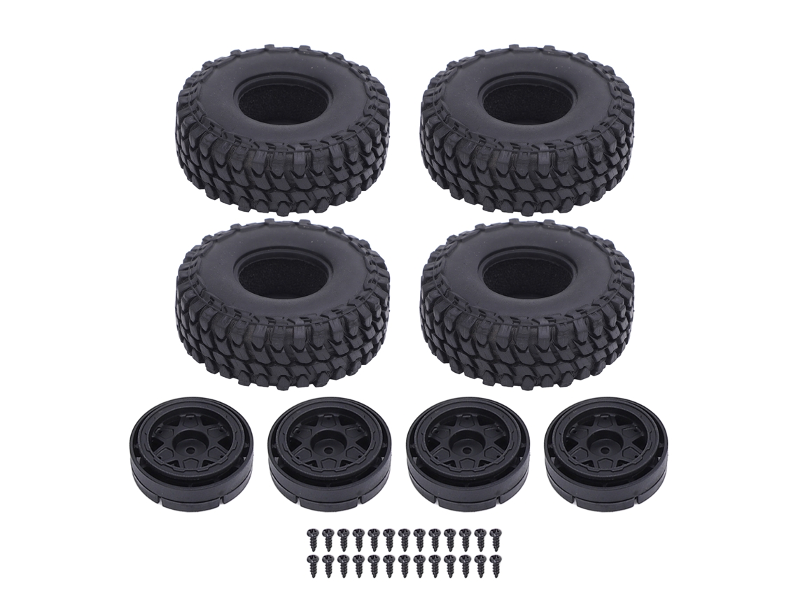 Set De Cubos De Rueda Universal Para Rc Crawler: Llanta Y Cubo De Plástico Para Axial Scx24 1/24 1/18
