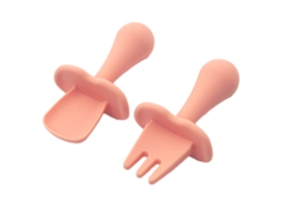 Utensílios para Bebés e Crianças para Auto-Alimentação Conjunto de Colher e Garfo para Desmame Guiado NEVEANCE